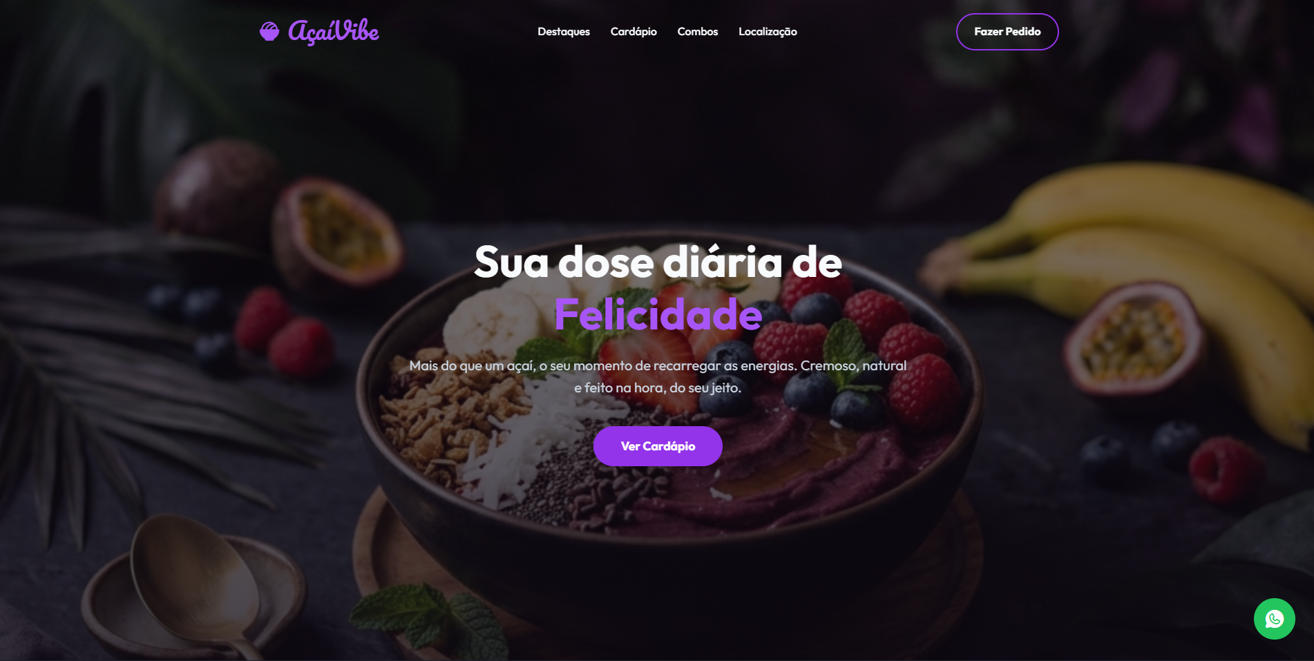 Landing Page Açaiteria