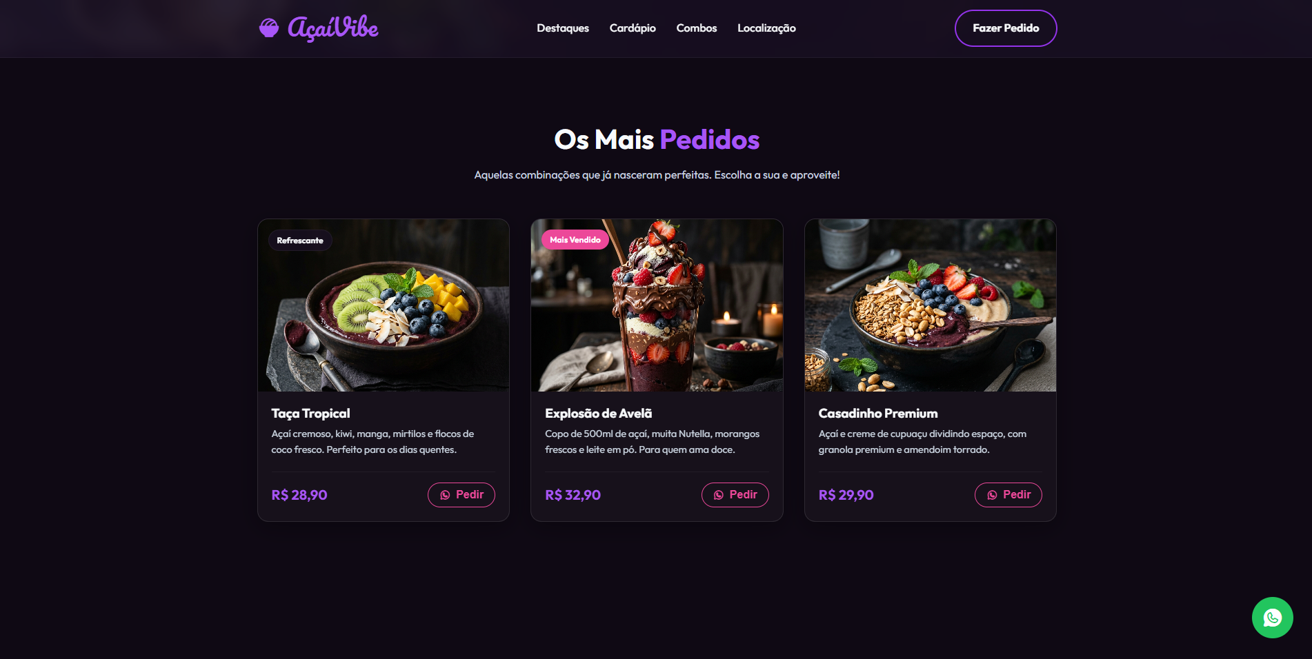 Landing Page Açaiteria - Imagem 2